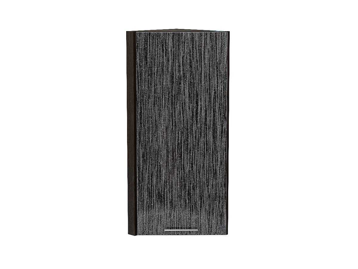 Шкаф верхний торцевой Валерия-М Черный металлик дождь Graphite