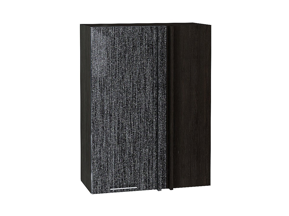Шкаф верхний прямой угловой Валерия-М Черный металлик дождь Graphite