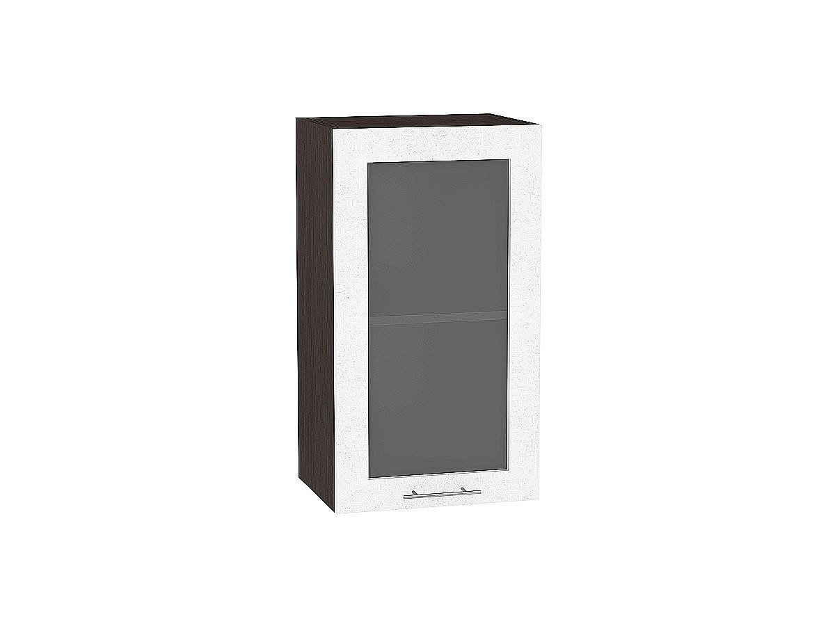 Шкаф верхний с 1-ой остекленной дверцей Валерия-М Белый металлик Graphite