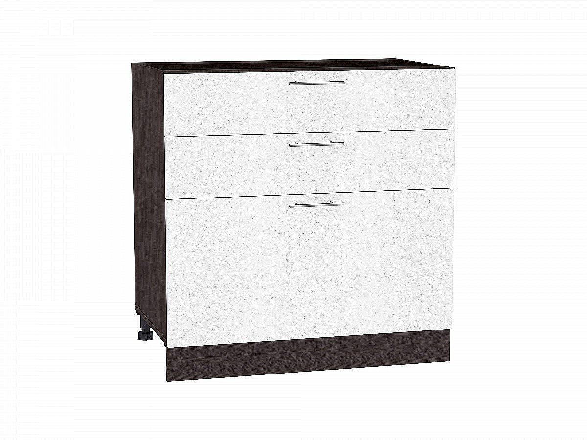 Шкаф нижний с 3-мя ящиками Валерия-М Белый металлик Graphite