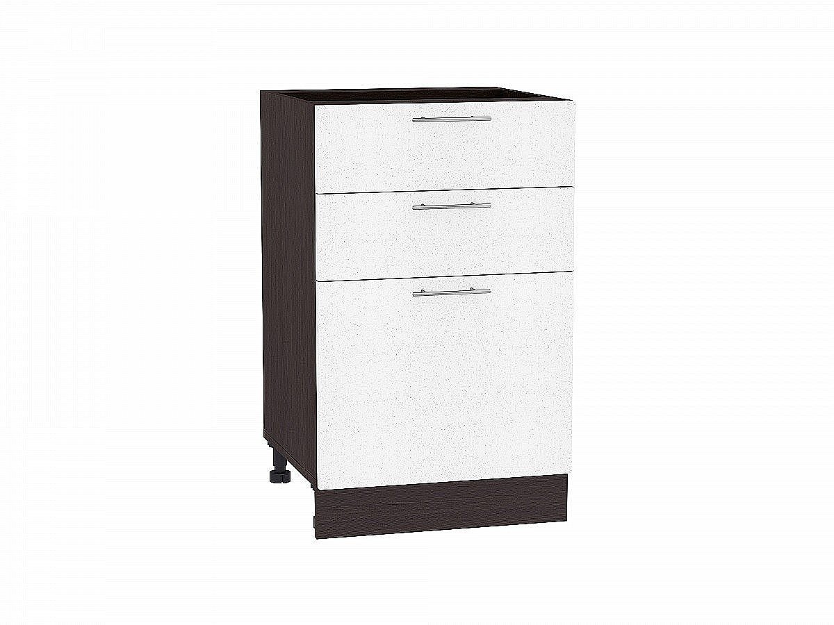 Шкаф нижний с 3-мя ящиками Валерия-М Белый металлик Graphite