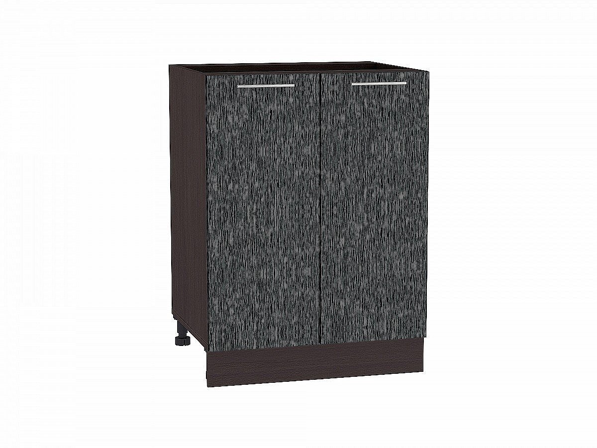 Шкаф нижний с 2-мя дверцами Валерия-М Черный металлик дождь Graphite