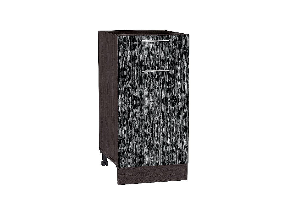 Шкаф нижний с 1-ой дверцей и ящиком Валерия-М Черный металлик дождь Graphite