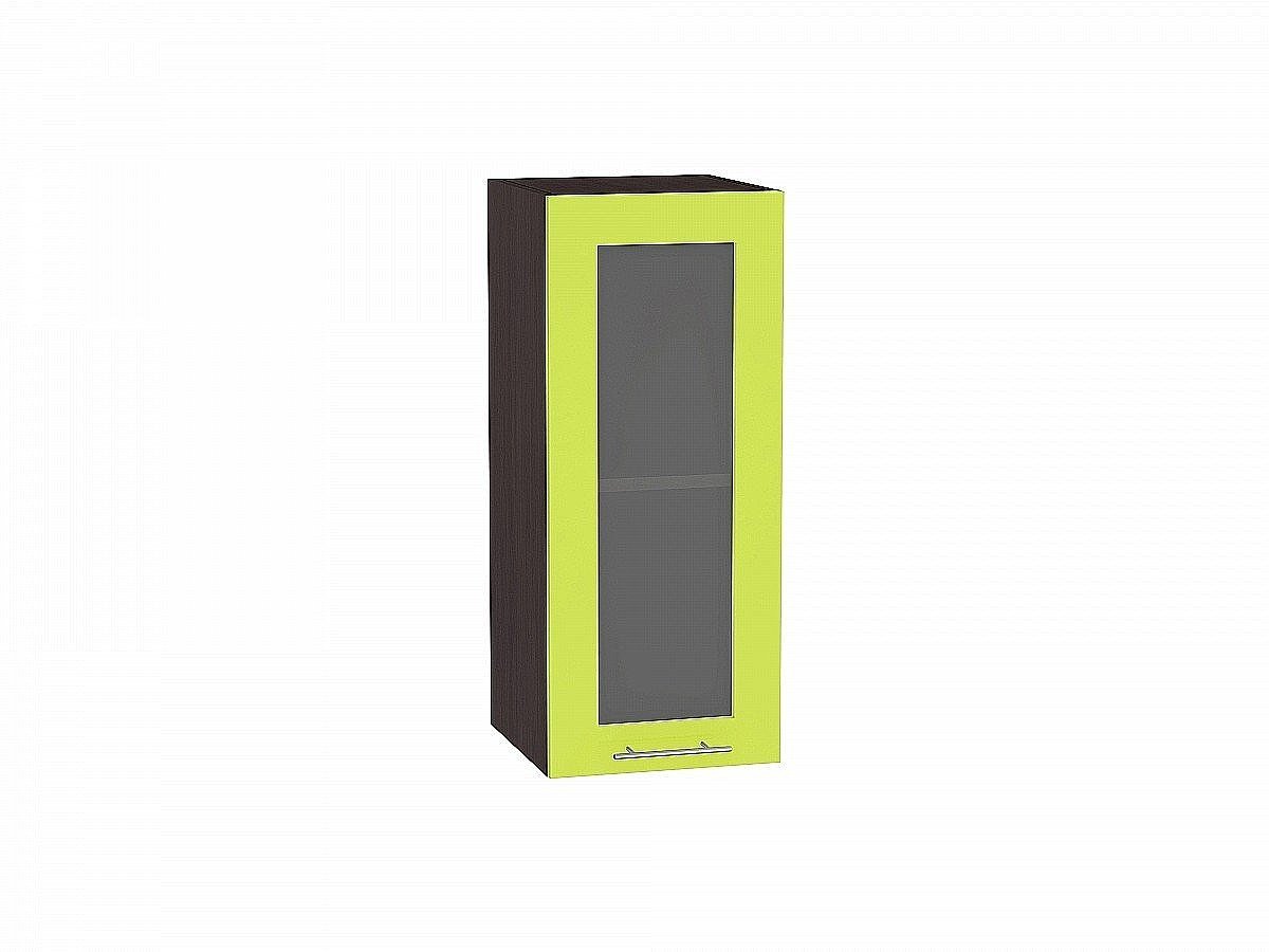 Шкаф верхний с 1-ой остекленной дверцей Валерия-М Лайм глянец Graphite