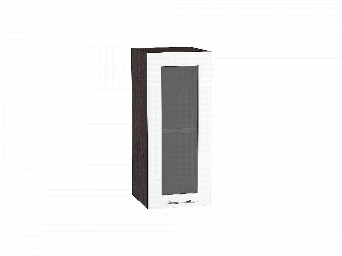 Шкаф верхний с 1-ой остекленной дверцей Валерия-М Белый глянец Graphite