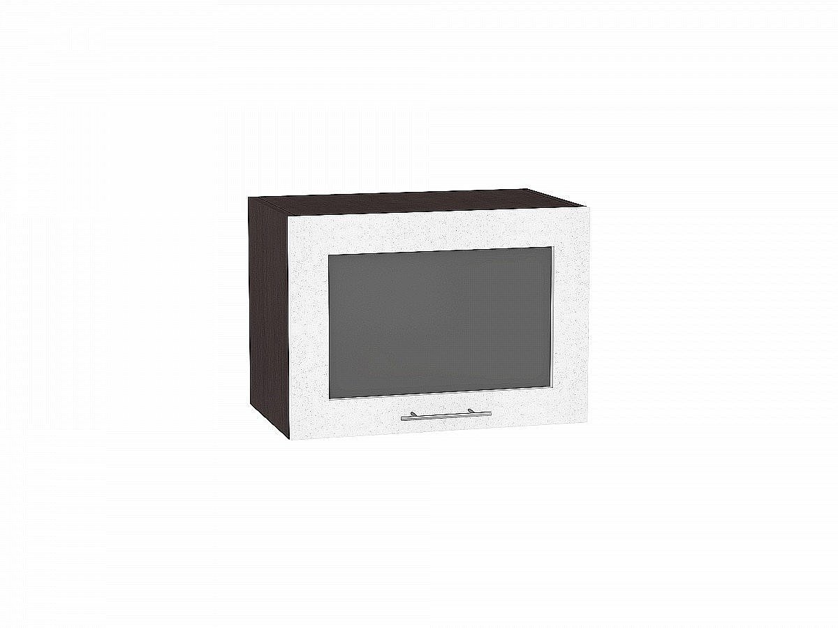 Шкаф верхний горизонтальный остекленный Валерия-М Белый металлик Graphite