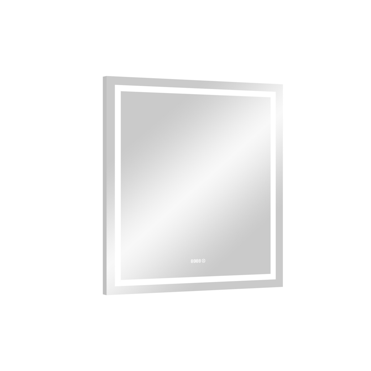 Зеркало "Verte Led" 800х900 с часами, датчиком движения
