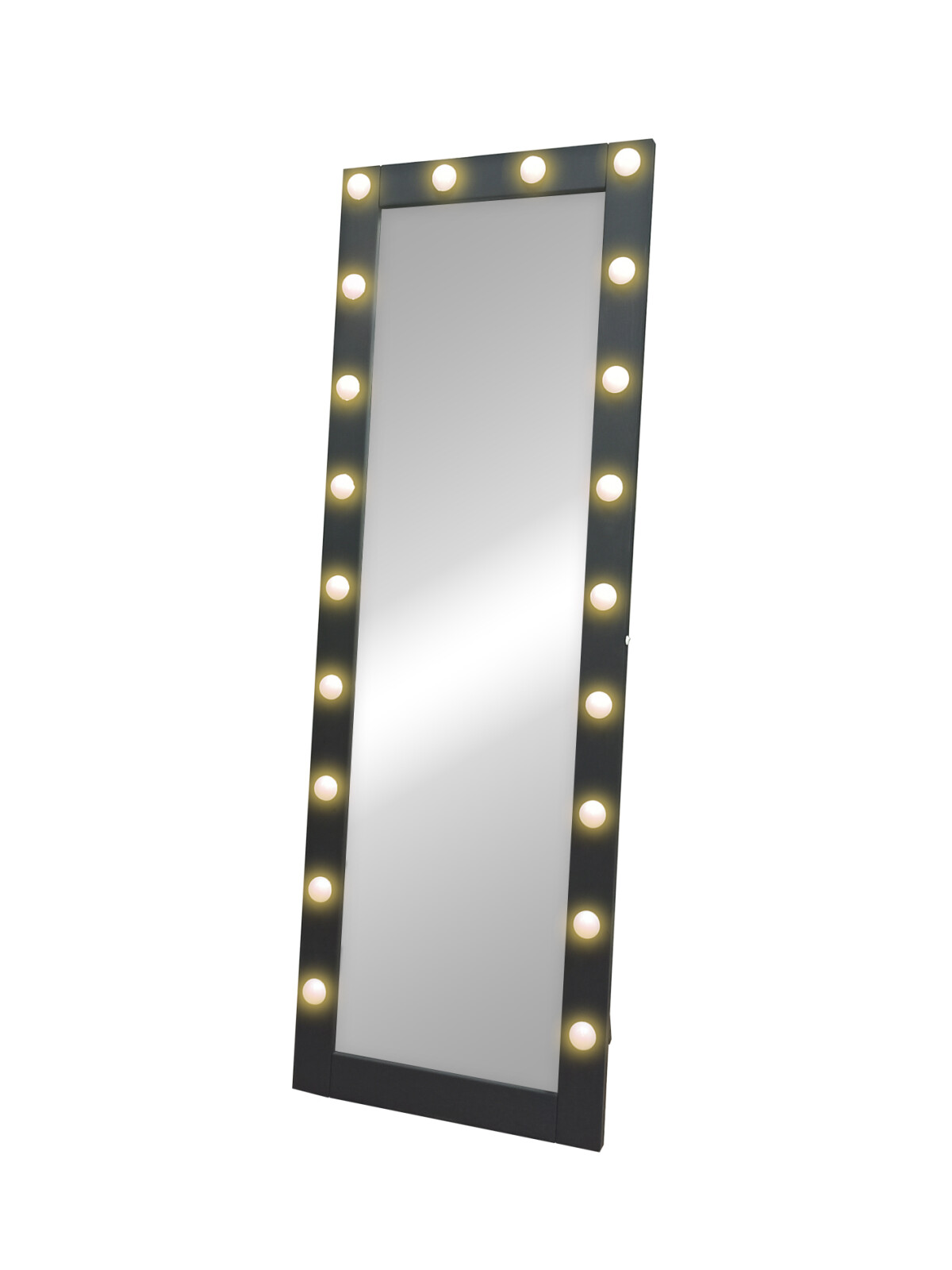 Зеркало Гримерное напольное черное 600х1750 (20 ламп)