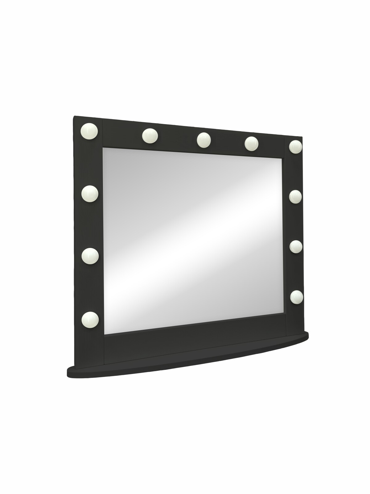 Зеркало Гримерное настольное черное 800х700 (11 ламп)