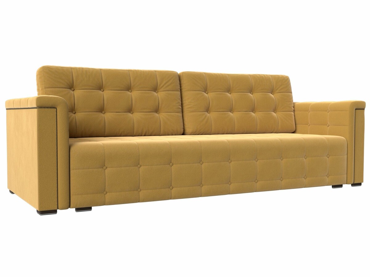 Прямой диван Лига-002 Микровельвет Желтый