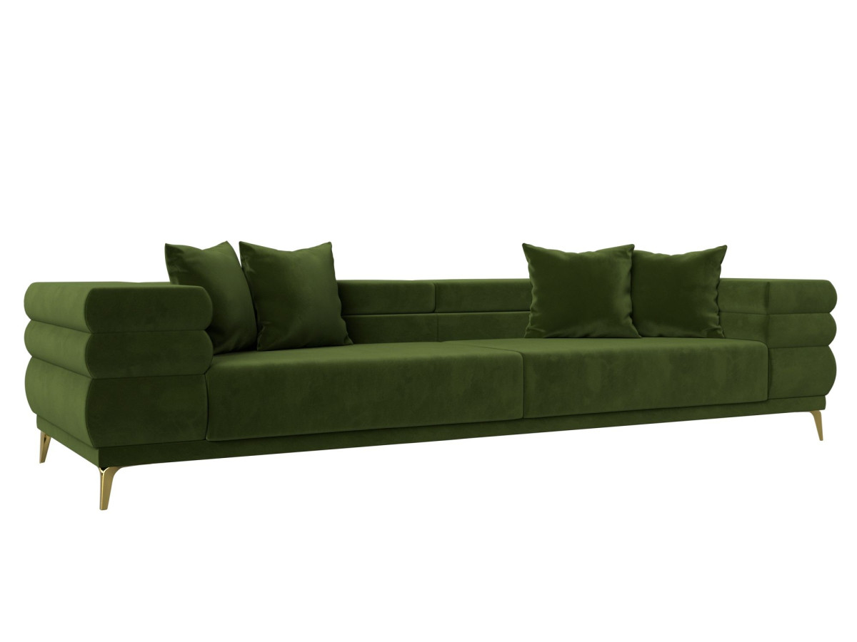 Прямой диван Лига-021 Микровельвет Зеленый
