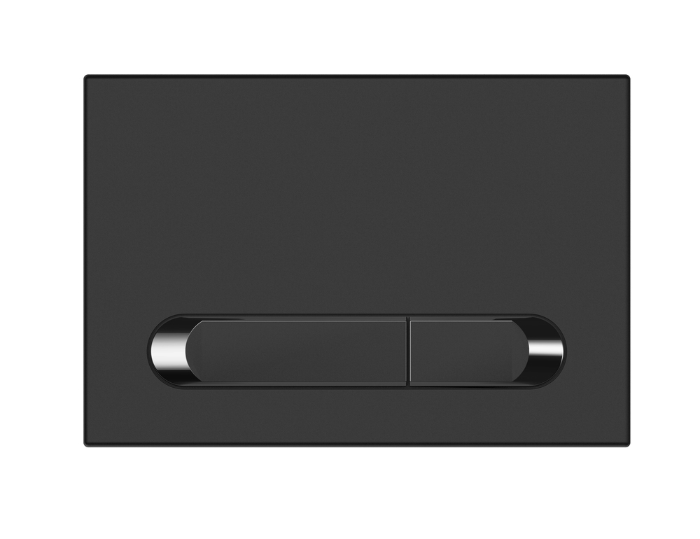 Кнопка ESTETICA пластик черный матовый с рамкой хром