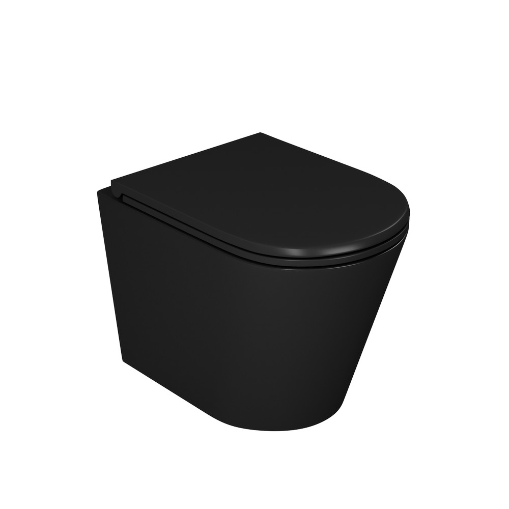 Унитаз подвесной безободковый DK Venice DT1026025, 515*355*365мм, сиденье микролифт, черный