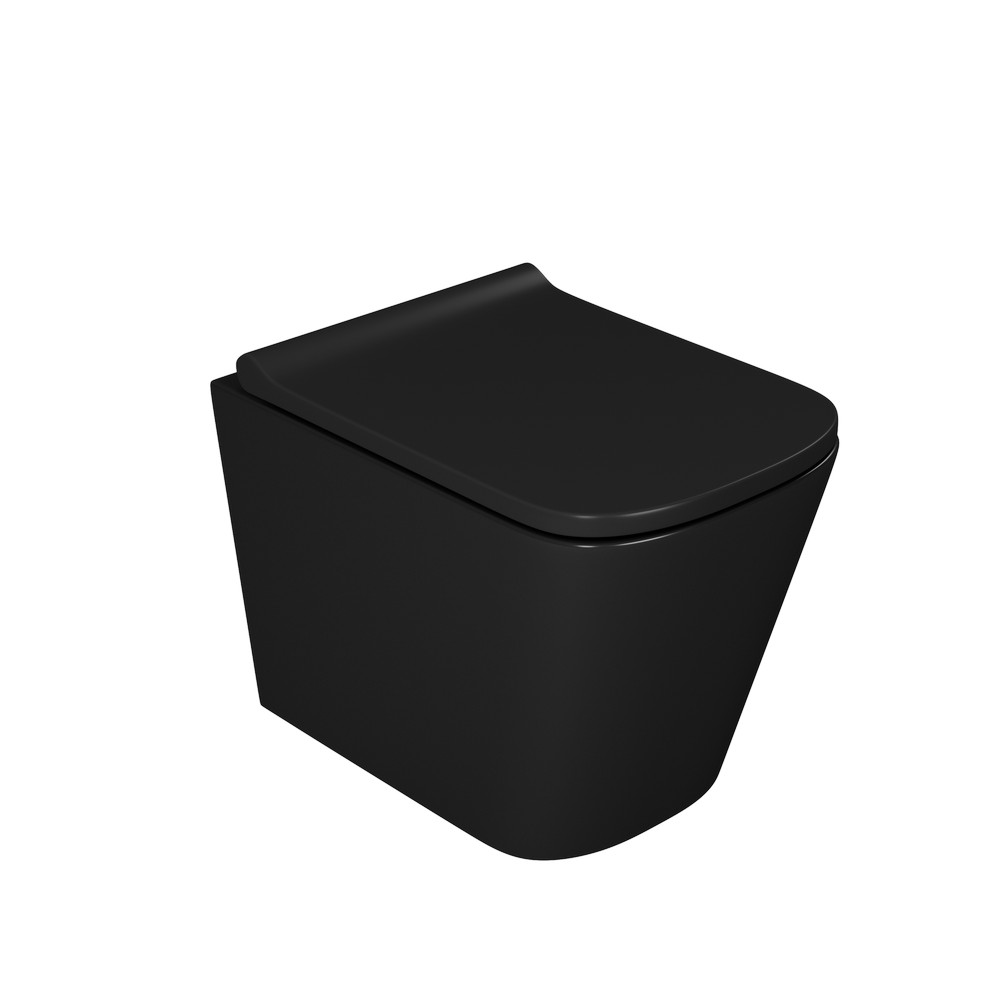 Унитаз подвесной  безободковый DK Berlin DT1436025, 490*340*350мм, сиденье микролифт, черный