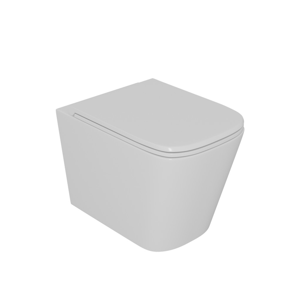 Унитаз подвесной безободковый DK Quadro DT1516016, 530*360*365мм, сиденье микролифт, белый