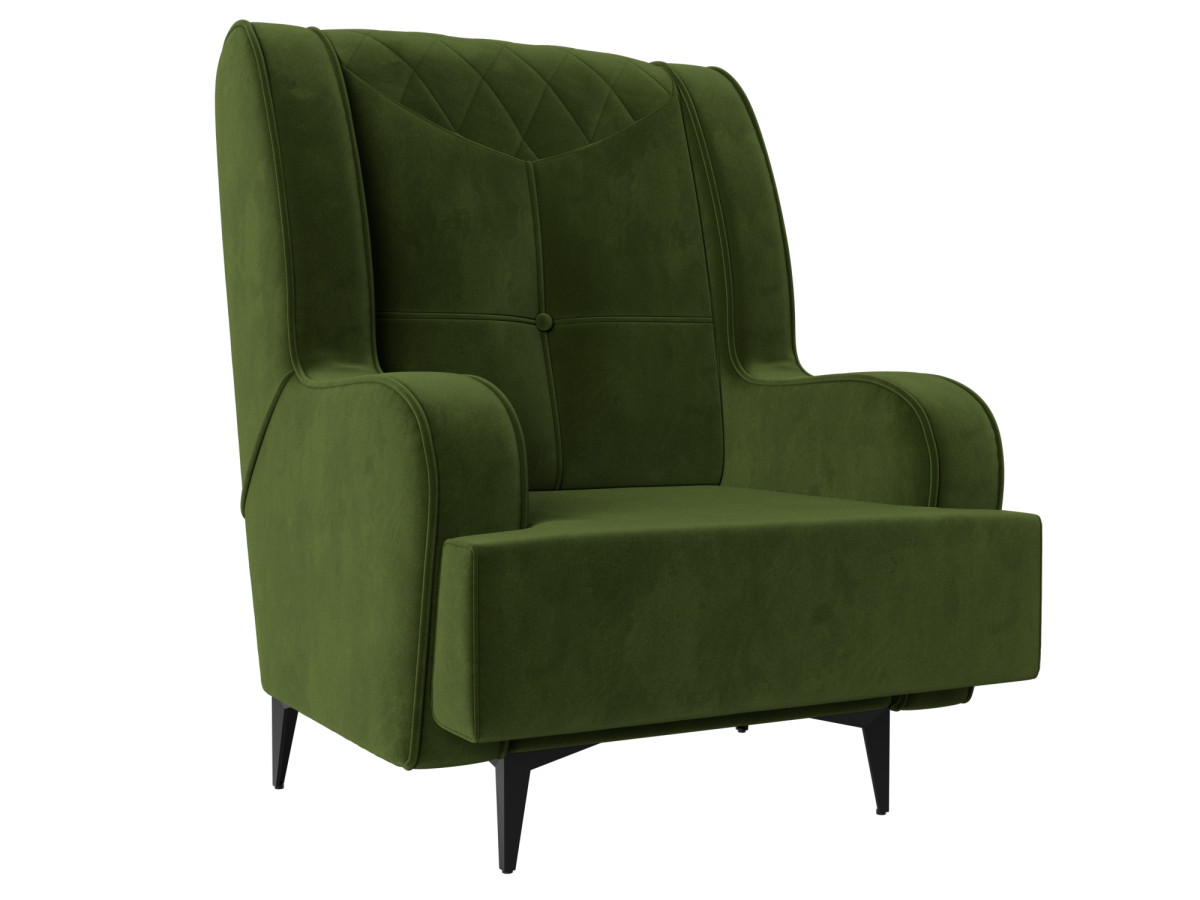 Кресло Неаполь Микровельвет Зелёный