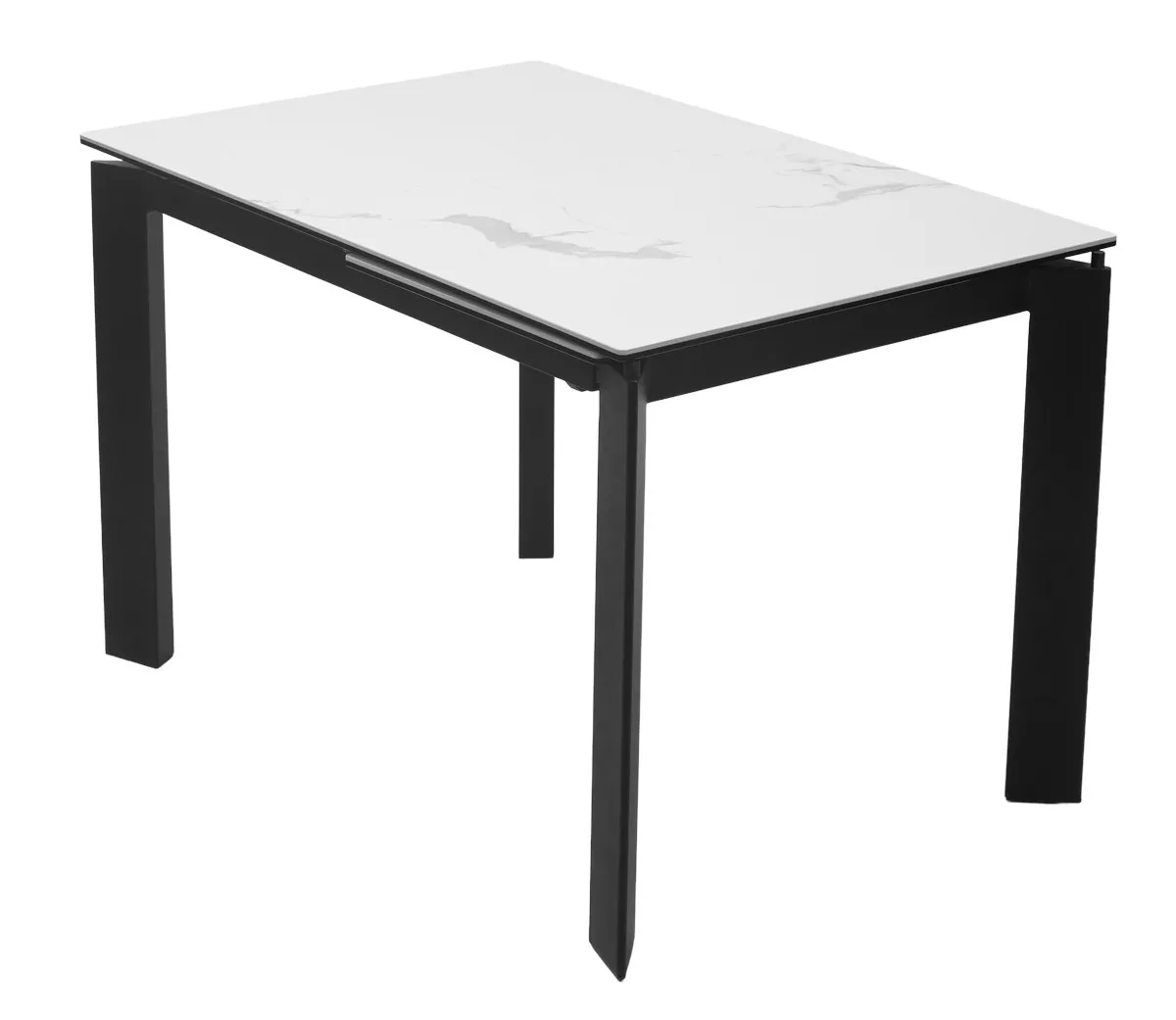 Стол CORNER 120 GLOSS STATUARIO WHITE SOLID CERAMIC/ BLACK