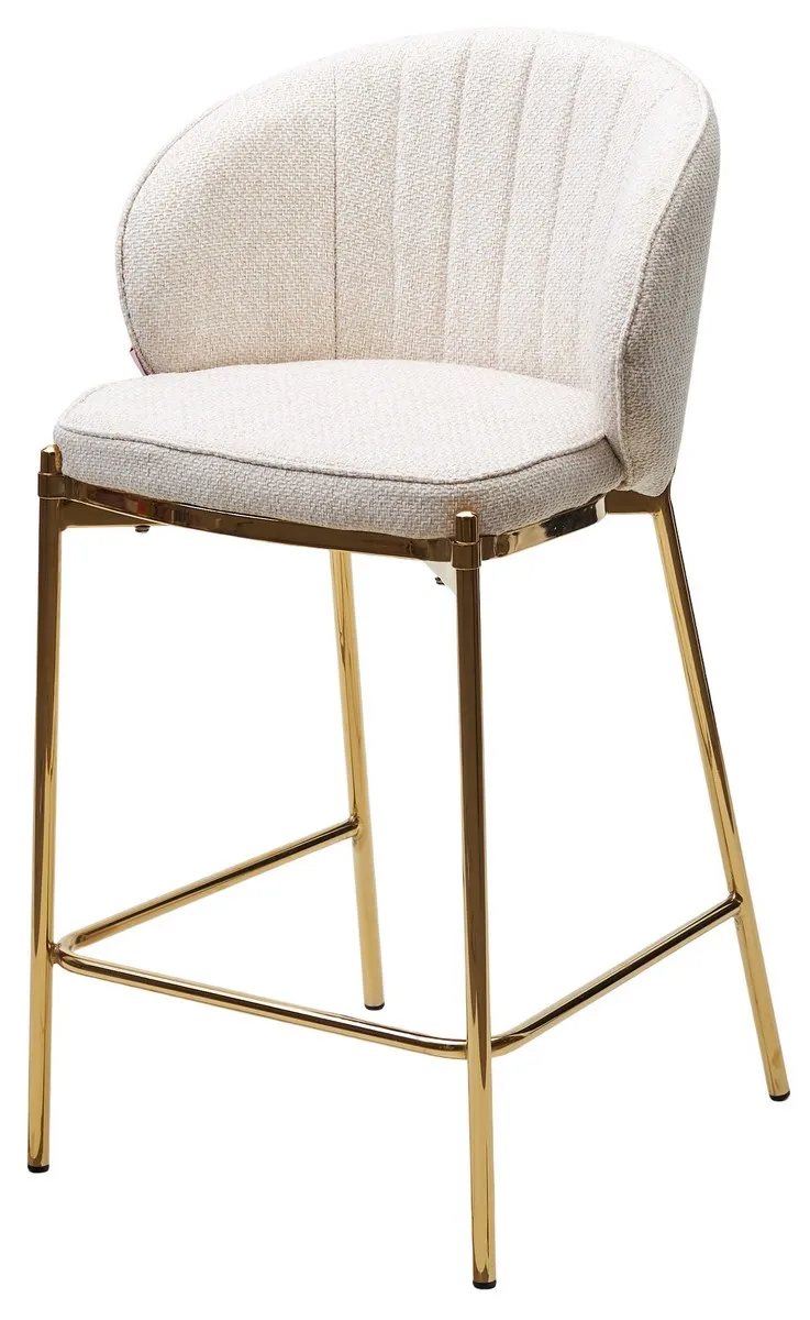 Полубарный стул WENDY TRF-11 светло-бежевый, ткань/золотой каркас (H=65)