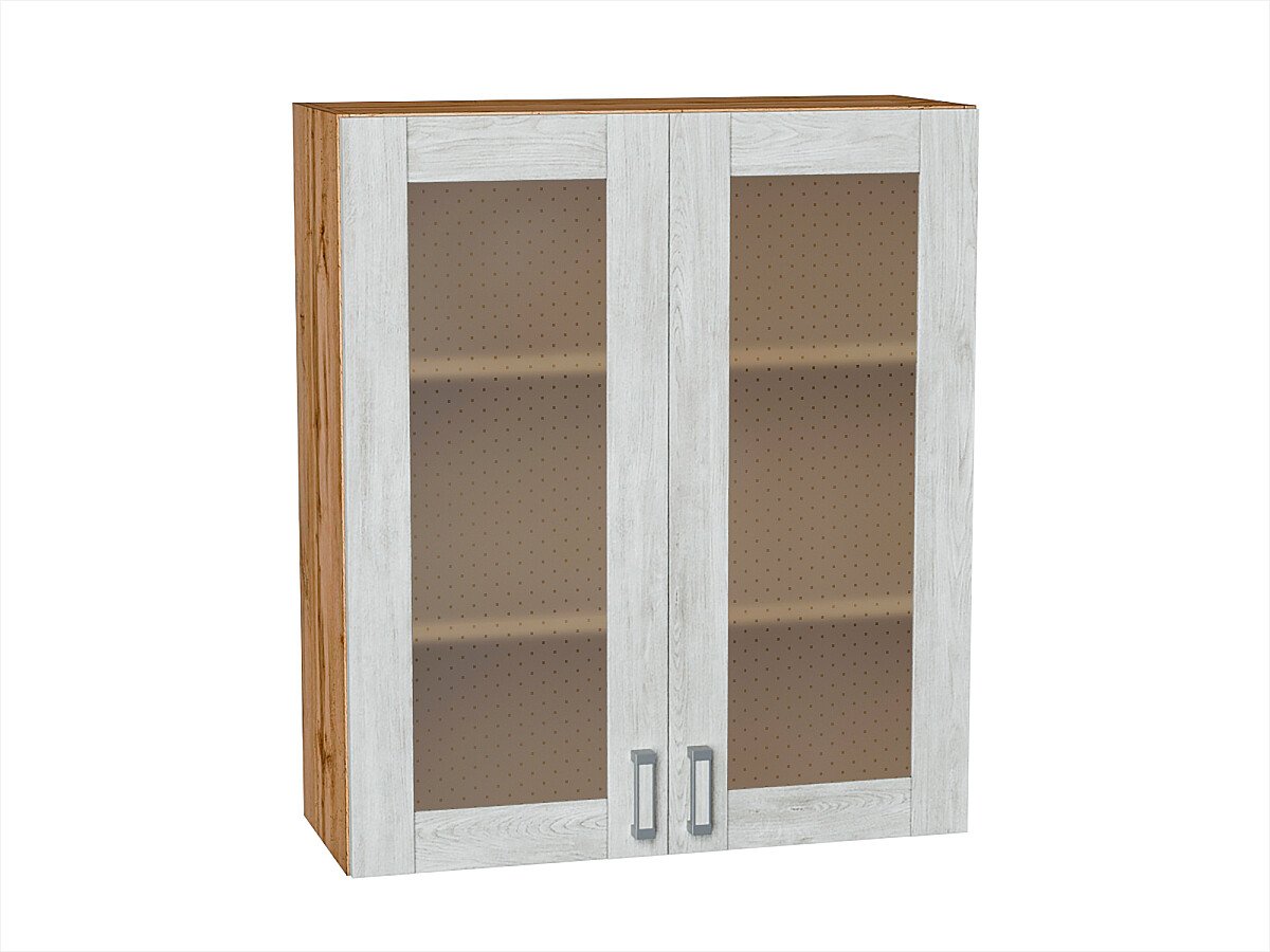 Шкаф верхний с 2-мя остекленными дверцами Лофт Nordic Oak Дуб Вотан 920*800*320