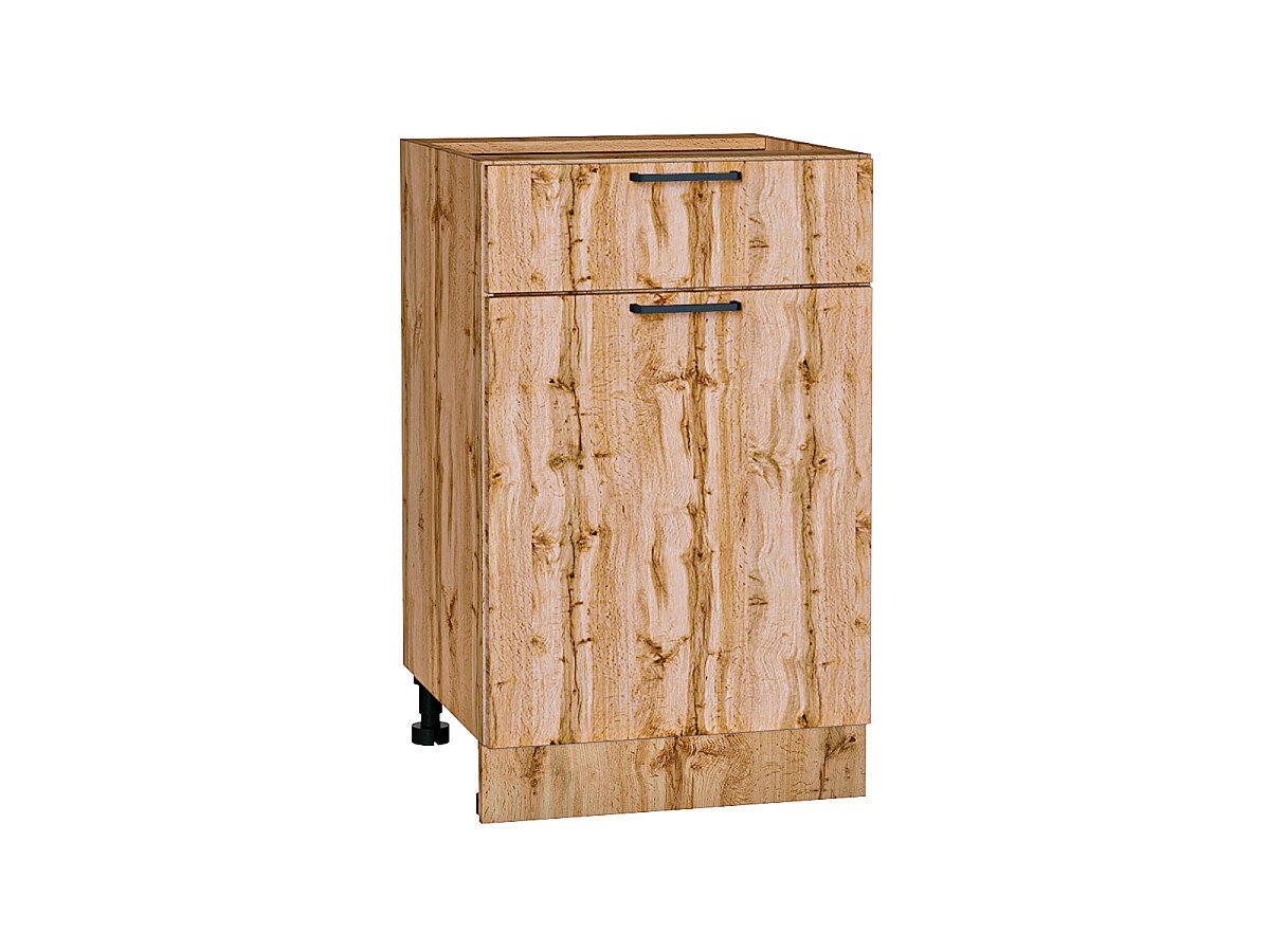 Шкаф нижний с 1-ой дверцей и ящиком Флэт Wotan Oak 2S Дуб Вотан 816*500*478