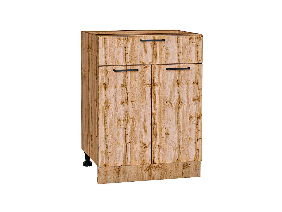 Шкаф нижний с 2-мя дверцами и ящиком Флэт Wotan Oak 2S Дуб Вотан 816*600*478
