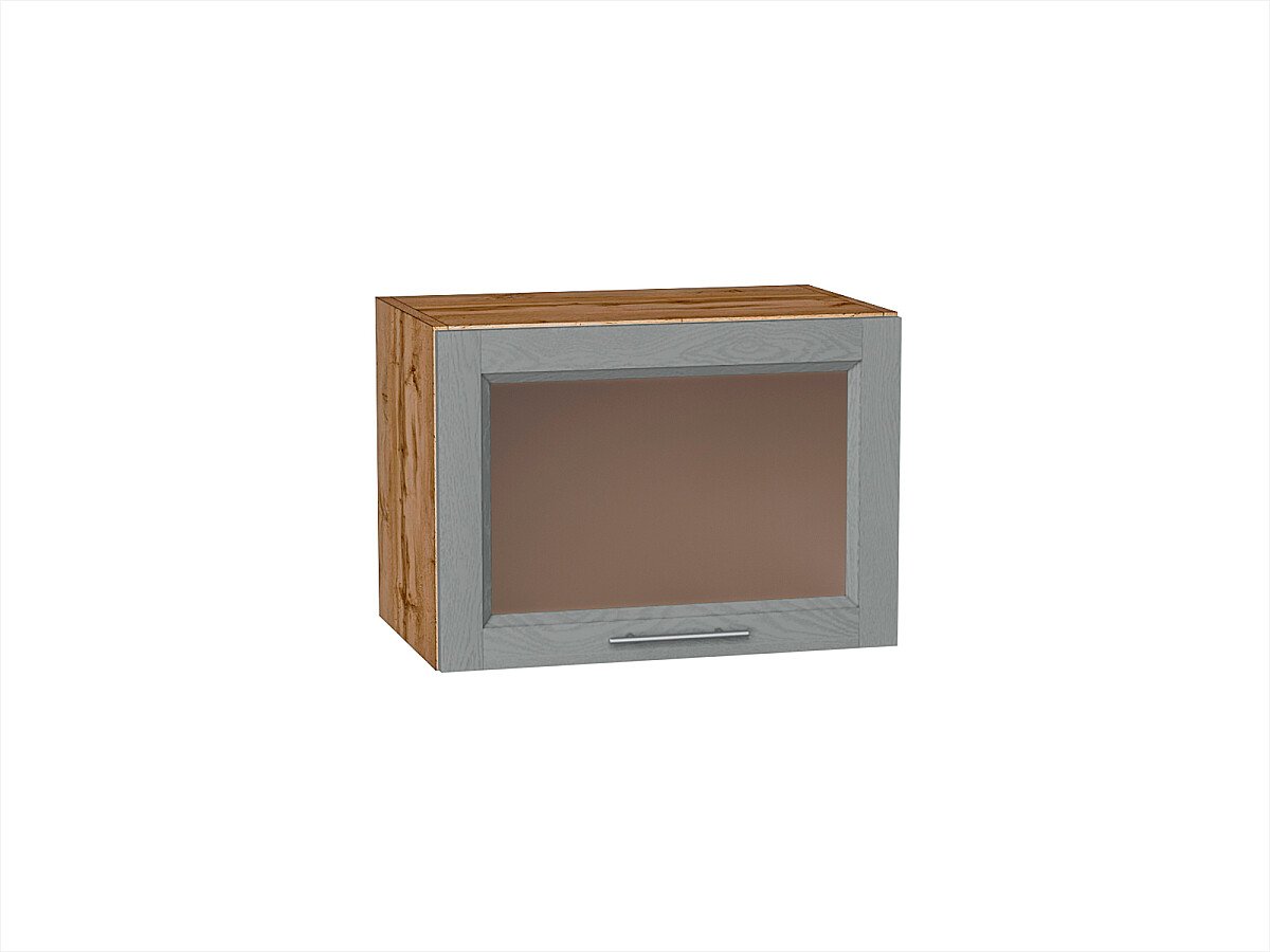 Шкаф верхний горизонтальный остекленный Сканди Grey Softwood Дуб Вотан 358*500*320
