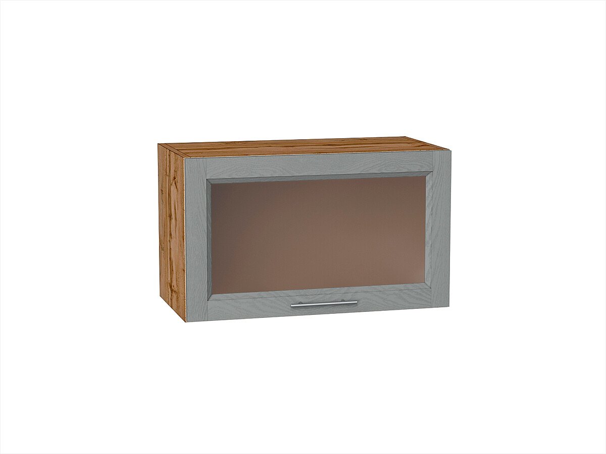 Шкаф верхний горизонтальный остекленный Сканди Grey Softwood Дуб Вотан 358*600*320