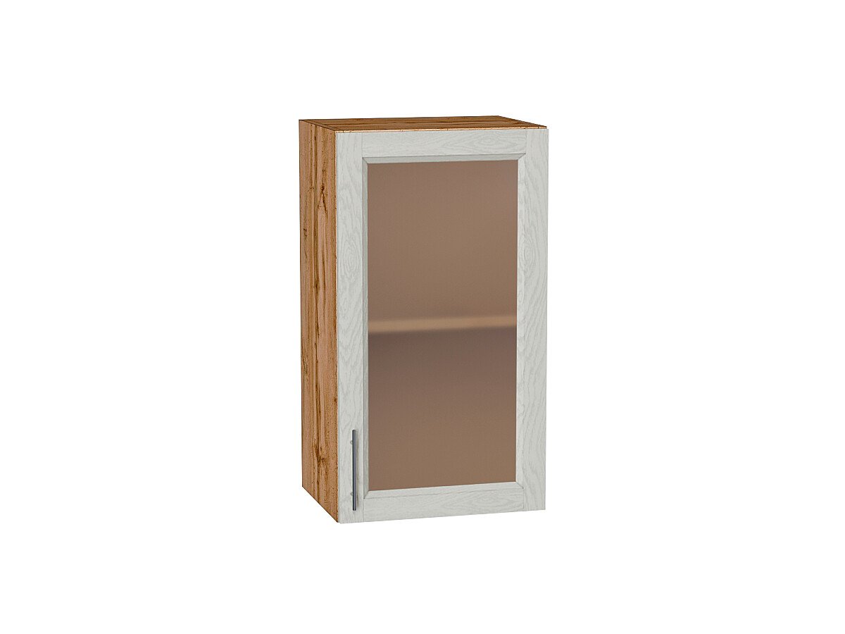 Шкаф верхний с 1-ой остекленной дверцей Сканди Cappuccino Softwood Дуб Вотан 716*400*320