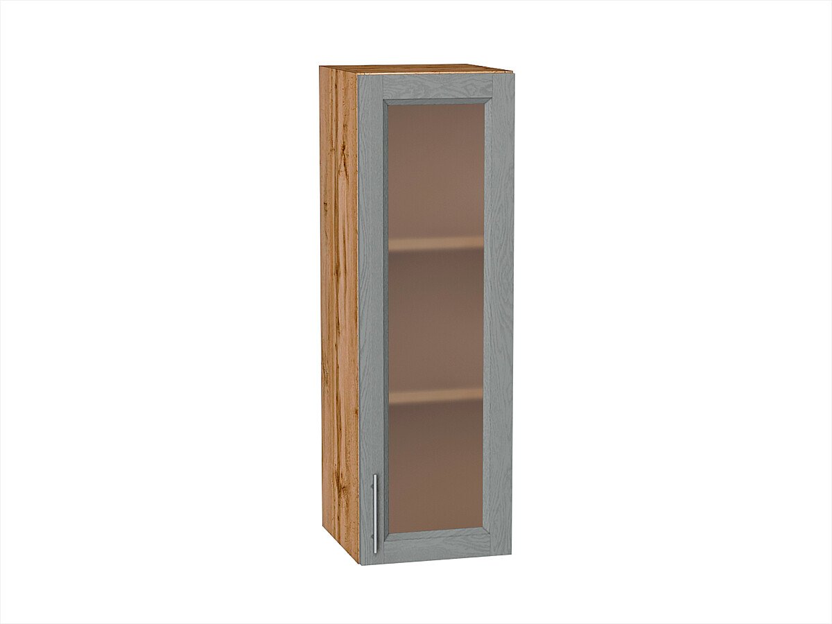 Шкаф верхний с 1-ой остекленной дверцей Сканди Grey Softwood Дуб Вотан 920*300*320