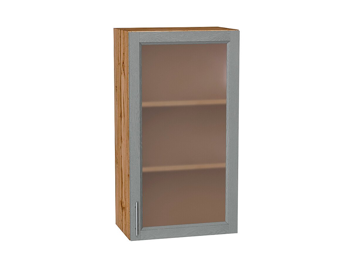 Шкаф верхний с 1-ой остекленной дверцей Сканди Grey Softwood Дуб Вотан 920*500*320