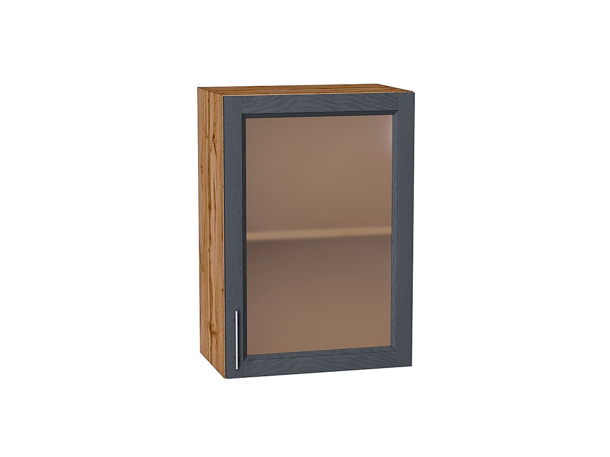 Шкаф верхний с 1-ой остекленной дверцей Сканди Graphite Softwood Дуб Вотан 716*500*320