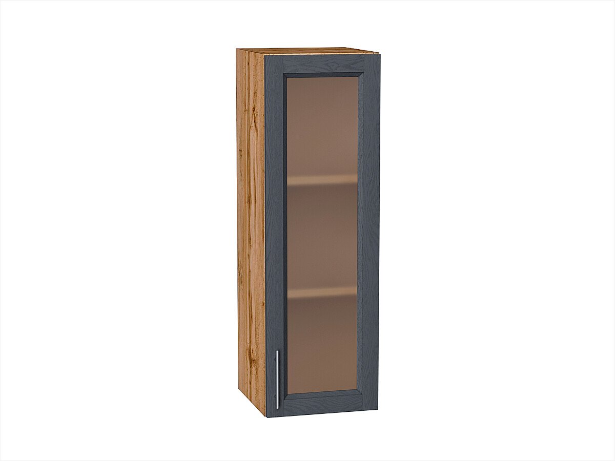 Шкаф верхний с 1-ой остекленной дверцей Сканди Graphite Softwood Дуб Вотан 920*300*320