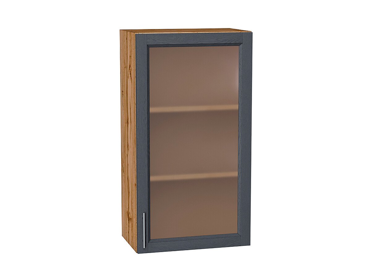 Шкаф верхний с 1-ой остекленной дверцей Сканди Graphite Softwood Дуб Вотан 920*500*320