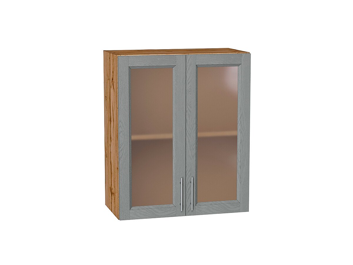 Шкаф верхний с 2-мя остекленными дверцами Сканди Grey Softwood Дуб Вотан 716*600*320