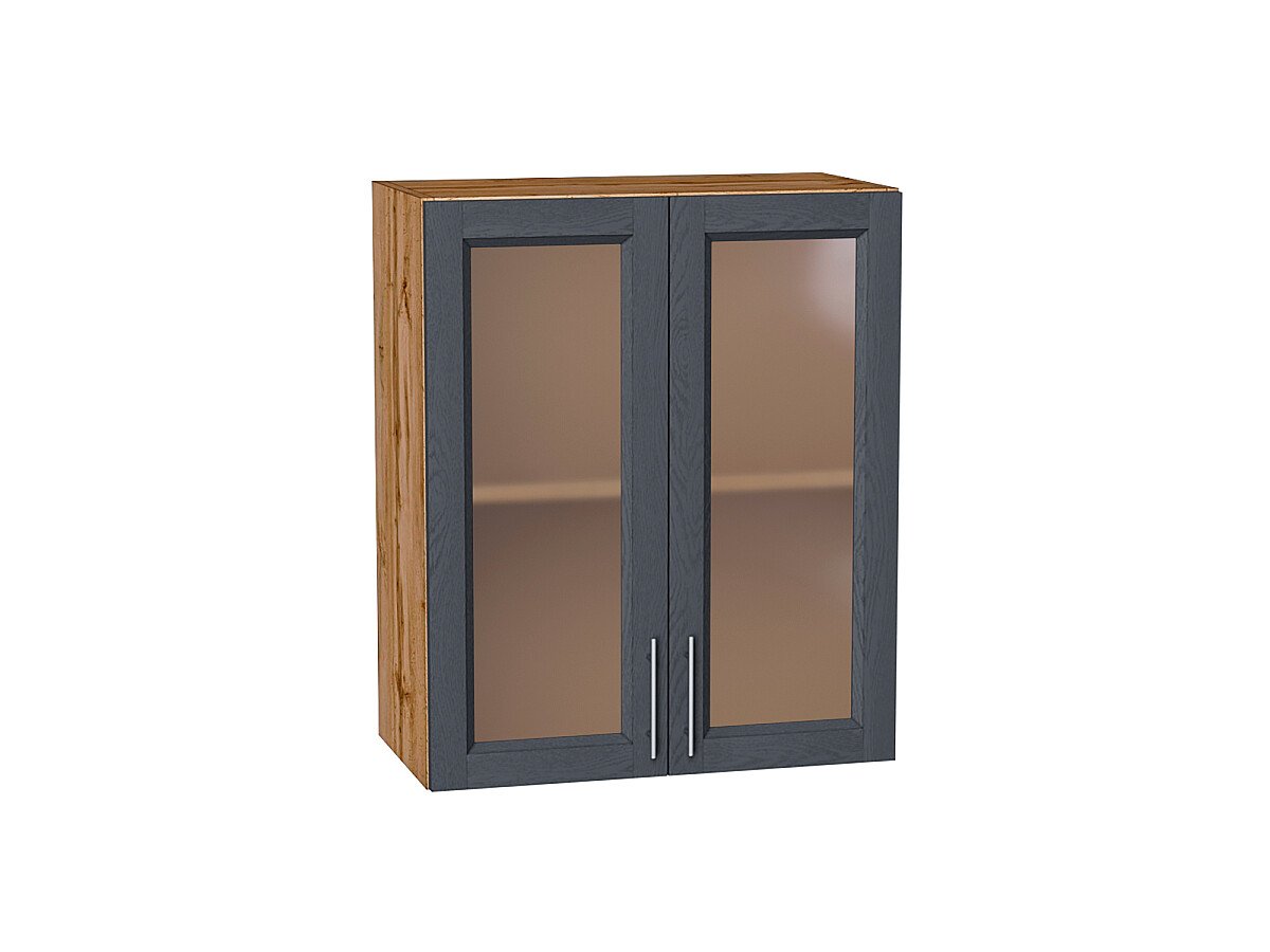Шкаф верхний с 2-мя остекленными дверцами Сканди Graphite Softwood Дуб Вотан 716*600*320