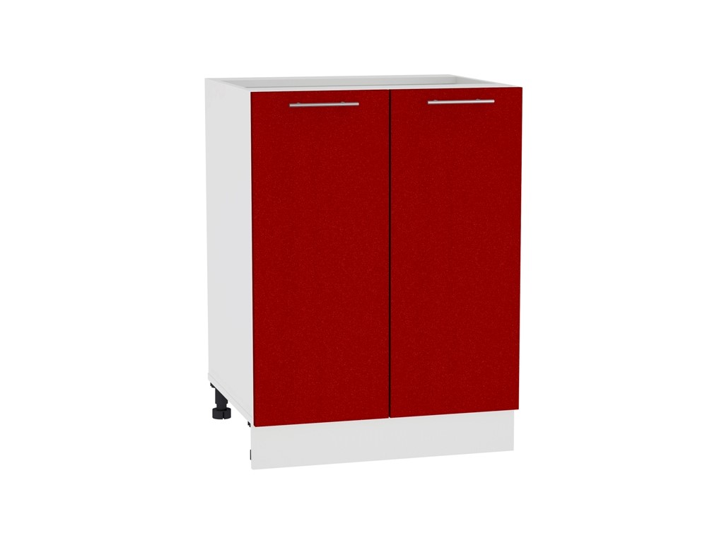 Шкаф нижний с 2-мя дверцами Валерия-М Н 600 Гранатовый металлик-Белый
