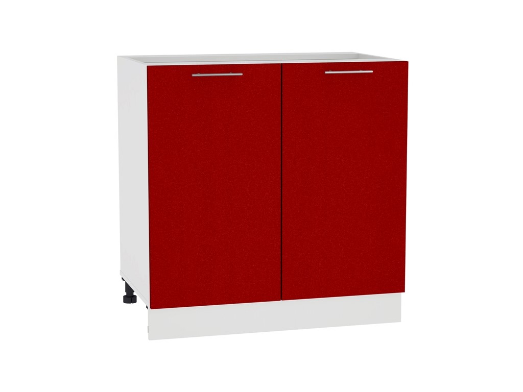Шкаф нижний с 2-мя дверцами Валерия-М Н 800 Гранатовый металлик-Белый