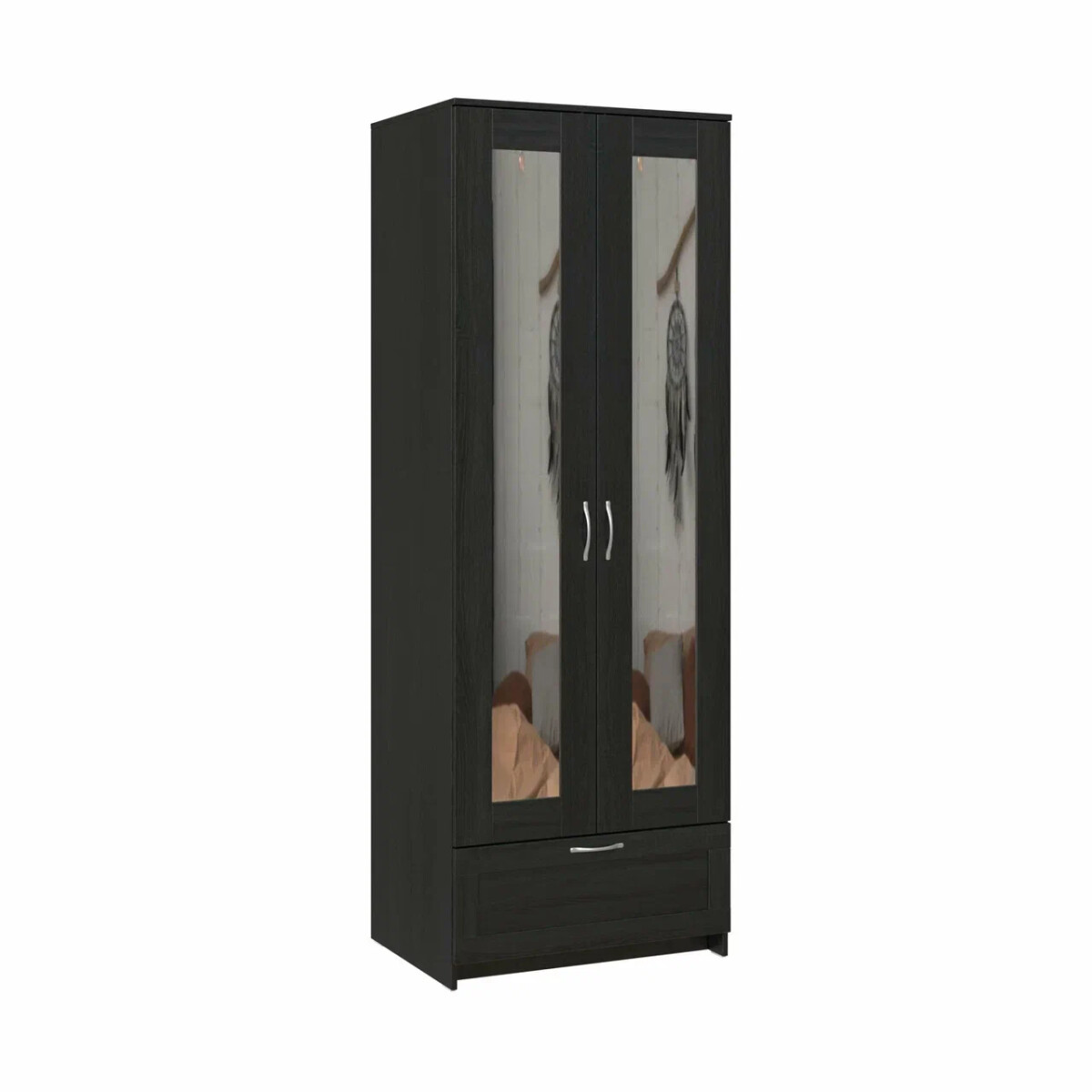 Шкаф 2 двери и 1 ящик с 2 зеркалами СИРИУСДуб Венге 2.02.01.500.5