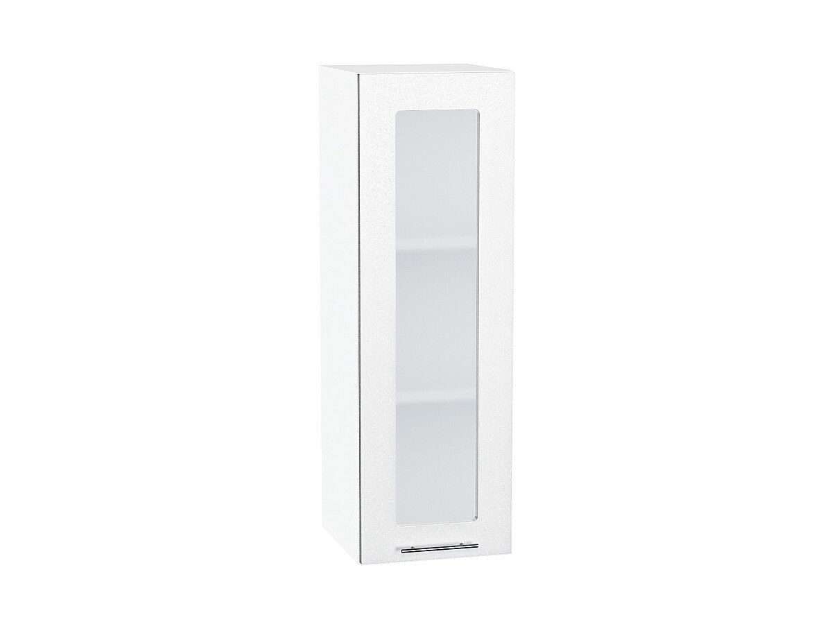 Шкаф верхний с 1-ой остекленной дверцей Валерия-М Белый металлик Белый 920*300*318