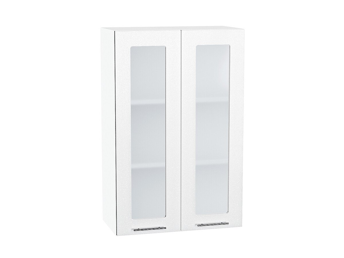 Шкаф верхний с 2-мя остекленными дверцами Валерия-М Белый металлик Белый 920*600*318