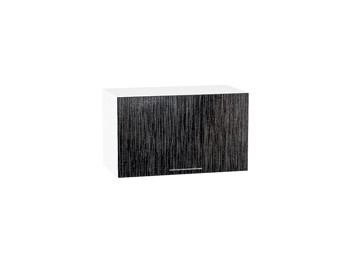 Шкаф верхний горизонтальный Валерия-М Черный металлик дождь Белый 358*600*318