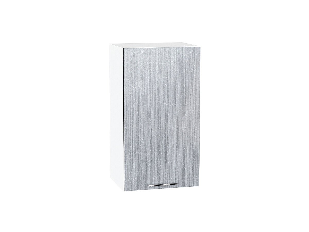 Шкаф верхний с 1-ой дверцей Валерия-М Серый металлик дождь светлый Белый 716*400*318