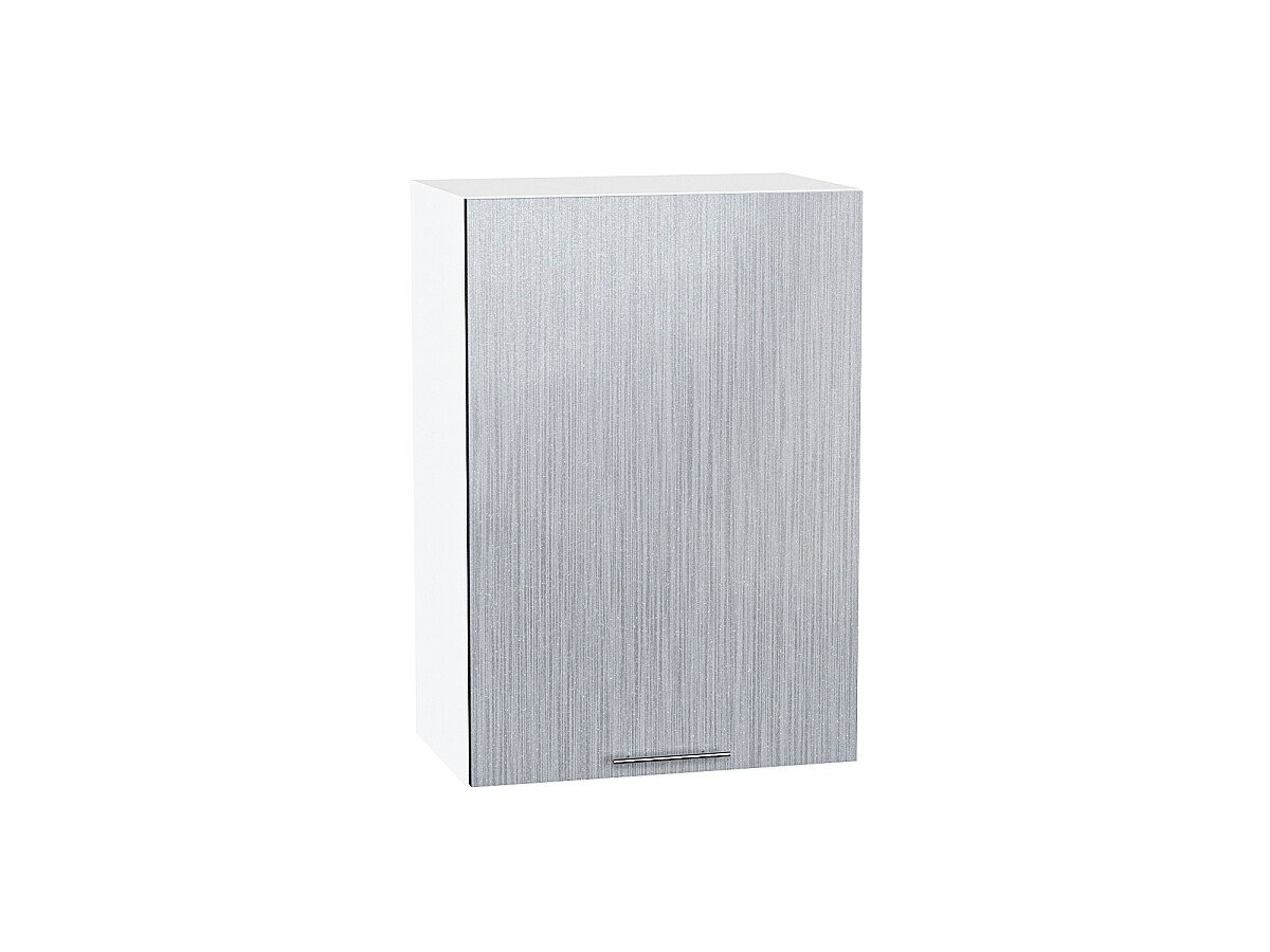 Шкаф верхний с 1-ой дверцей Валерия-М Серый металлик дождь светлый Белый 716*500*318