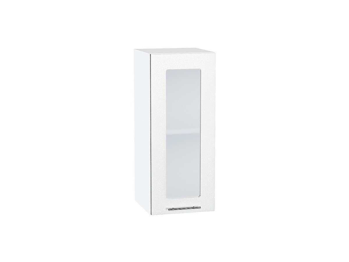 Шкаф верхний с 1-ой остекленной дверцей Валерия-М Белый металлик Белый 716*300*318