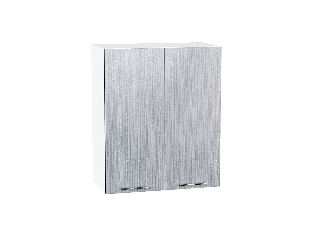 Шкаф верхний с 2-мя дверцами Валерия-М Серый металлик дождь светлый Белый 716*600*318