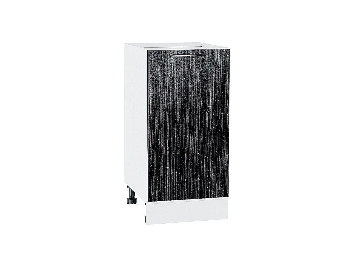 Шкаф нижний с 1-ой дверцей Валерия-М Черный металлик дождь Белый 816*400*478