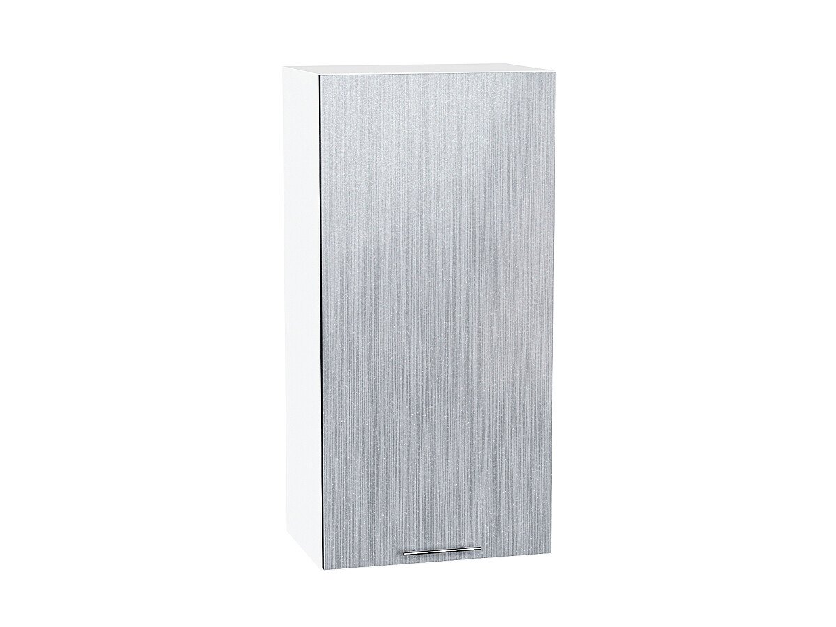 Шкаф верхний с 1-ой дверцей Валерия-М Серый металлик дождь светлый Белый 920*450*318
