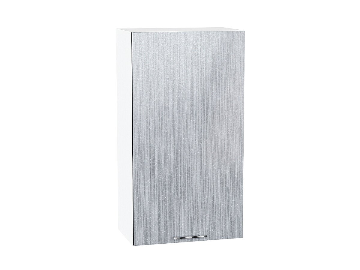 Шкаф верхний с 1-ой дверцей Валерия-М Серый металлик дождь светлый Белый 920*500*318