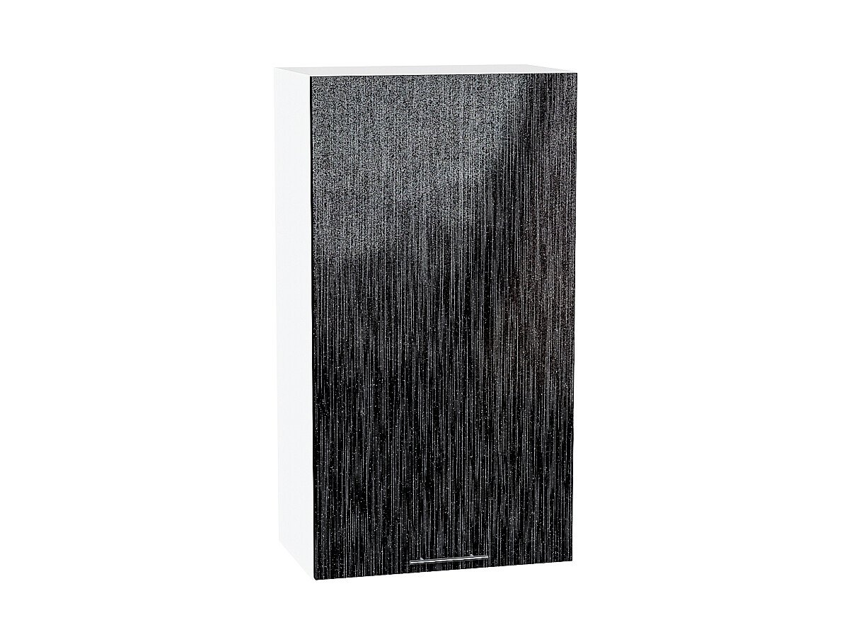 Шкаф верхний с 1-ой дверцей Валерия-М Черный металлик дождь Белый 920*500*318