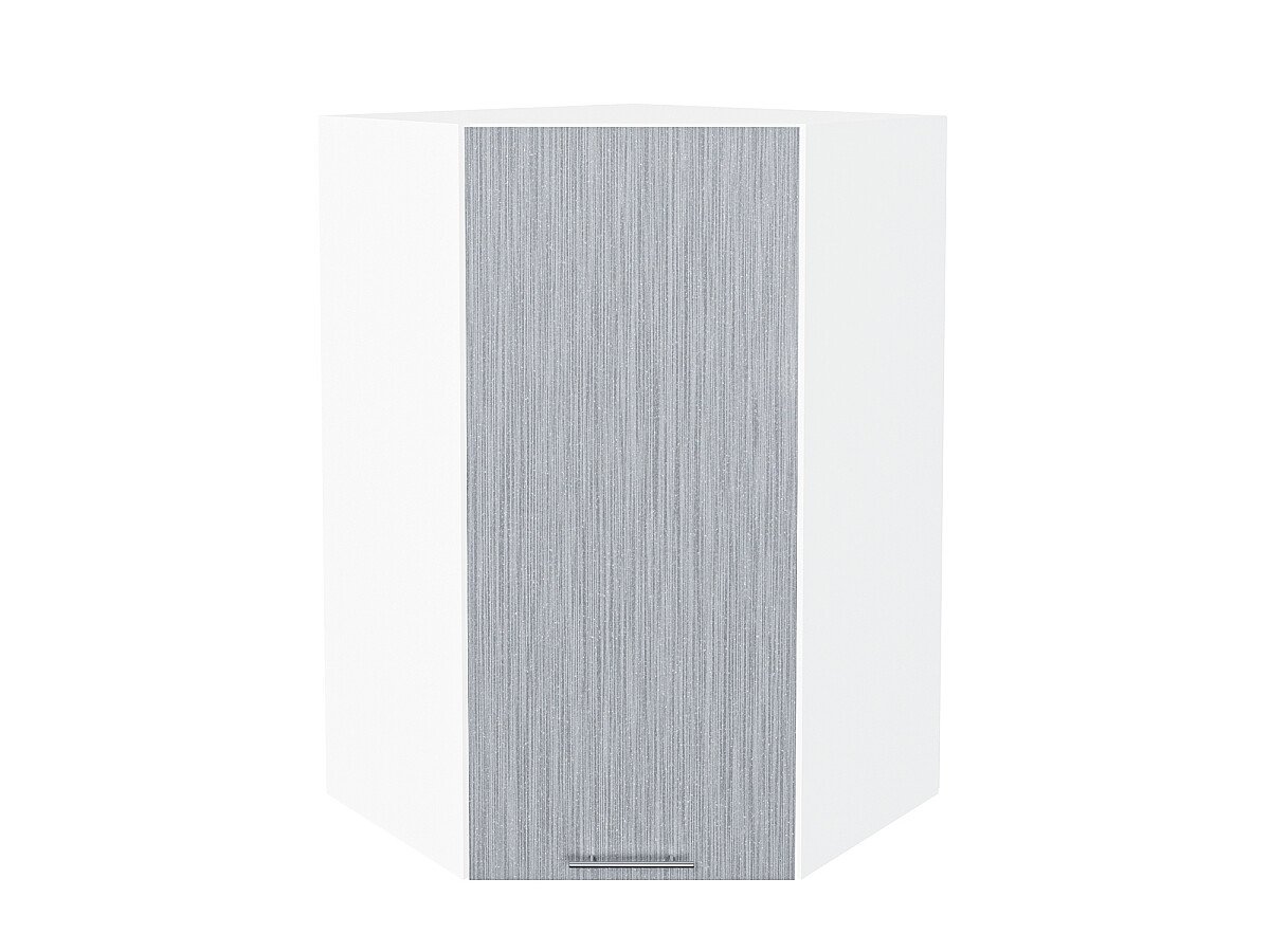 Шкаф верхний угловой Валерия-М Серый металлик дождь светлый Белый 920*600*600